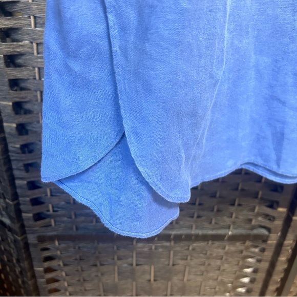 J. Jill linen tunic top size large white blue/purple and black - Picture 4 of 5